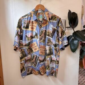 RARE Reyn Spooner Yosemite National Park Postcard Button-up Shirt
